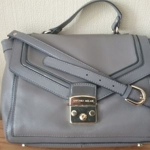 Leather medium satchel purse